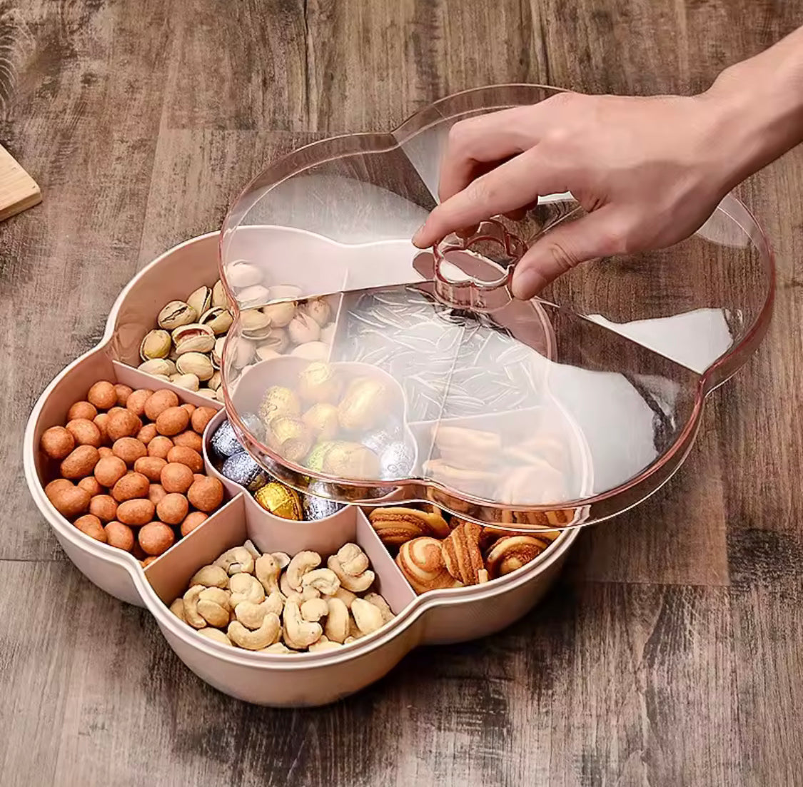 Flower Shape Candy Storage Box, Dry Fruit Tray Bowl, Snacks Organizer Box Flower Shape Candy Storage Box, Dry Fruit Tray Bowl, Snacks Organizer Box